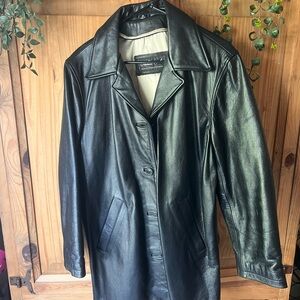 Oakwood Black Leather Coat